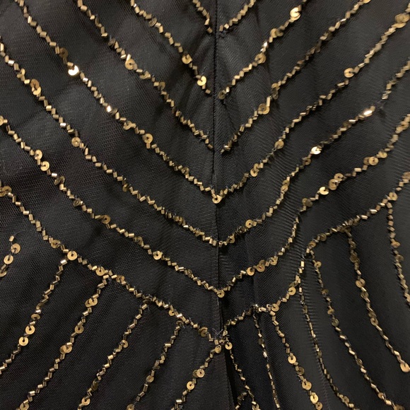 COPY - Adrienne Papell Art Deco Navy Dress - Picture 2 of 11